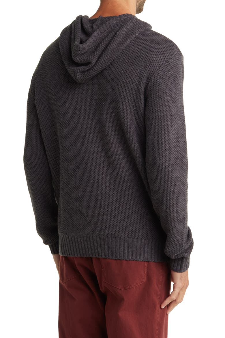 Textured Knit Hoodie, Alternate, color, CHARCOAL HEATHER