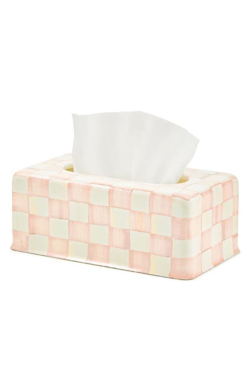 Mackenzie-childs Mackenzie Childs Rosy Check Standard Tissue Box Holder In Pink