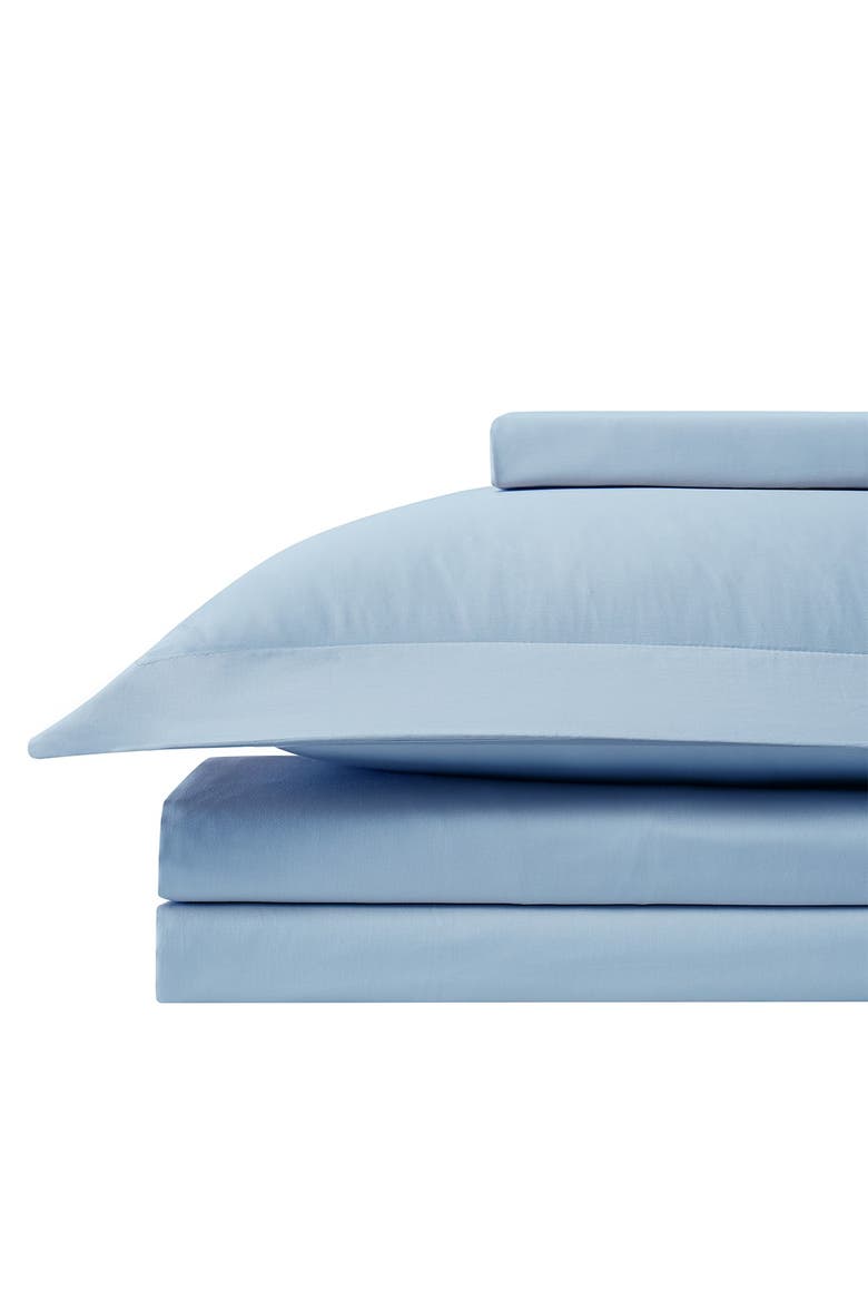 Luxury Collection 300 Thread-Count Long Staple Cotton Oversized Duvet Cover Set, Alternate, color, BLUE