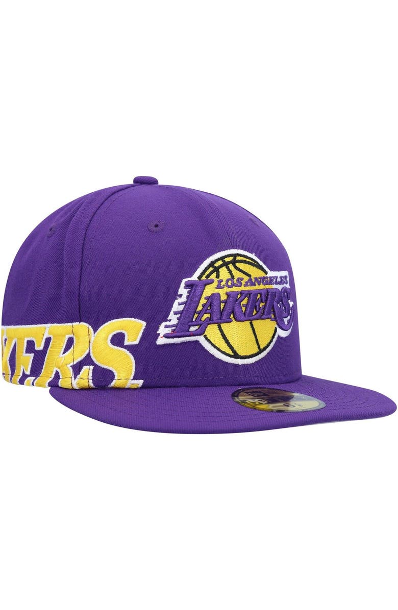 New Era Men's New Era Purple Los Angeles Lakers Side Arch Jumbo 59FIFTY Fitted Hat, Main, color, 