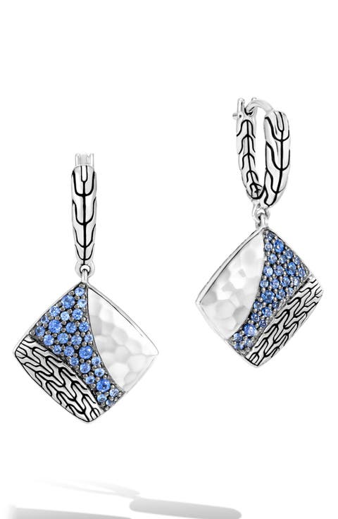Classic Chain Hammered Drop Earrings