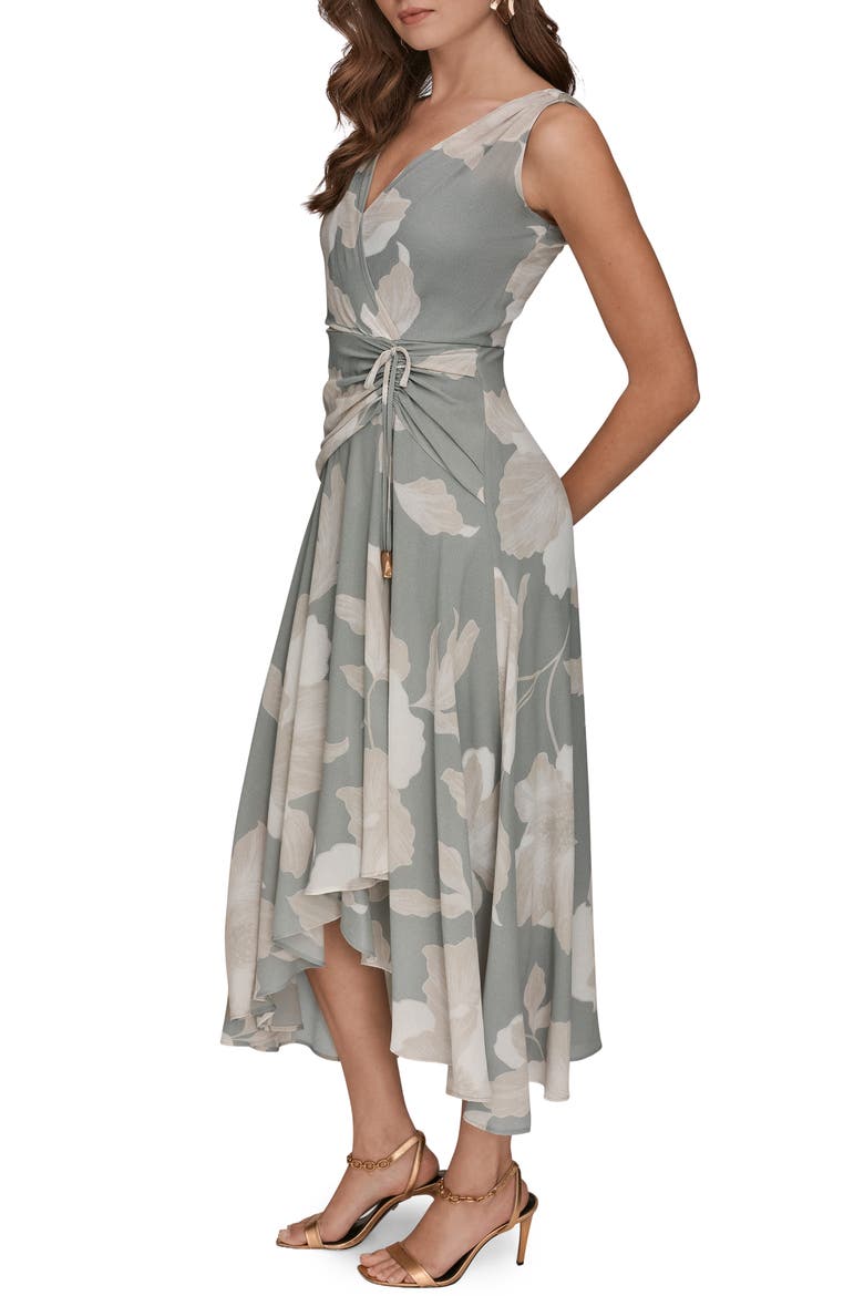 Faux Wrap Midi Dress, Alternate, color, WEATHERED SAGE MULTI