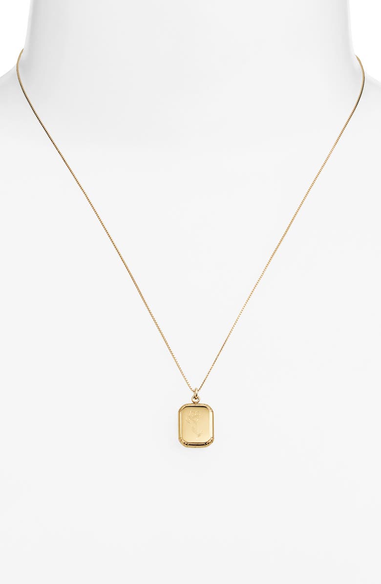 Set & Stones Audrey Birth Flower Pendant Necklace, Alternate, color, Gold / February - Iris