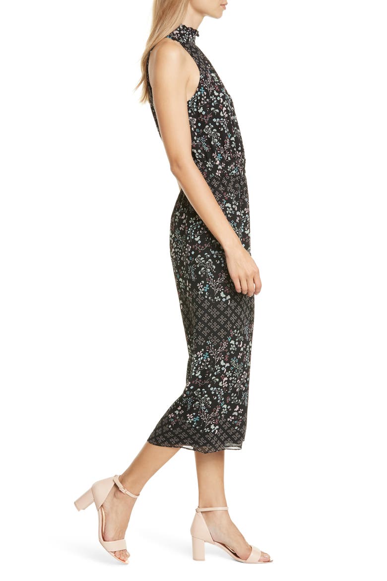 Marcila Hazel High Neck Wide Leg Jumpsuit, Alternate, color, BLACK