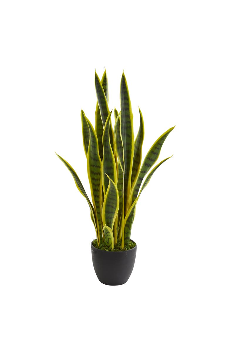 NEARLY NATURAL 26-in Artificial Sansevieria Snake Plant, Main, color, Green