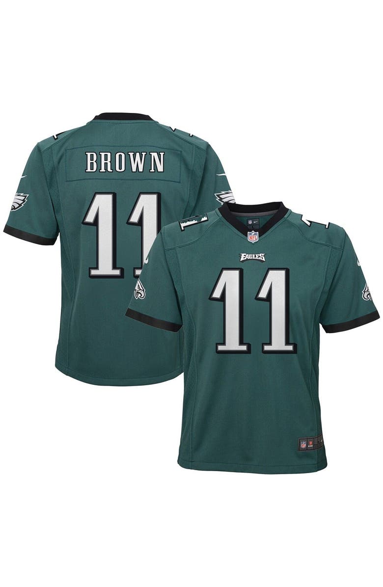 Nike Youth Nike A.J. Brown Green Philadelphia Eagles Game Jersey, Main, color, 