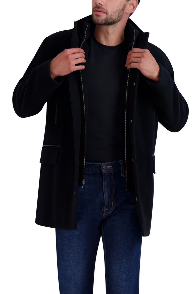 Plush Wool Blend Coat, Main, color, BLACK