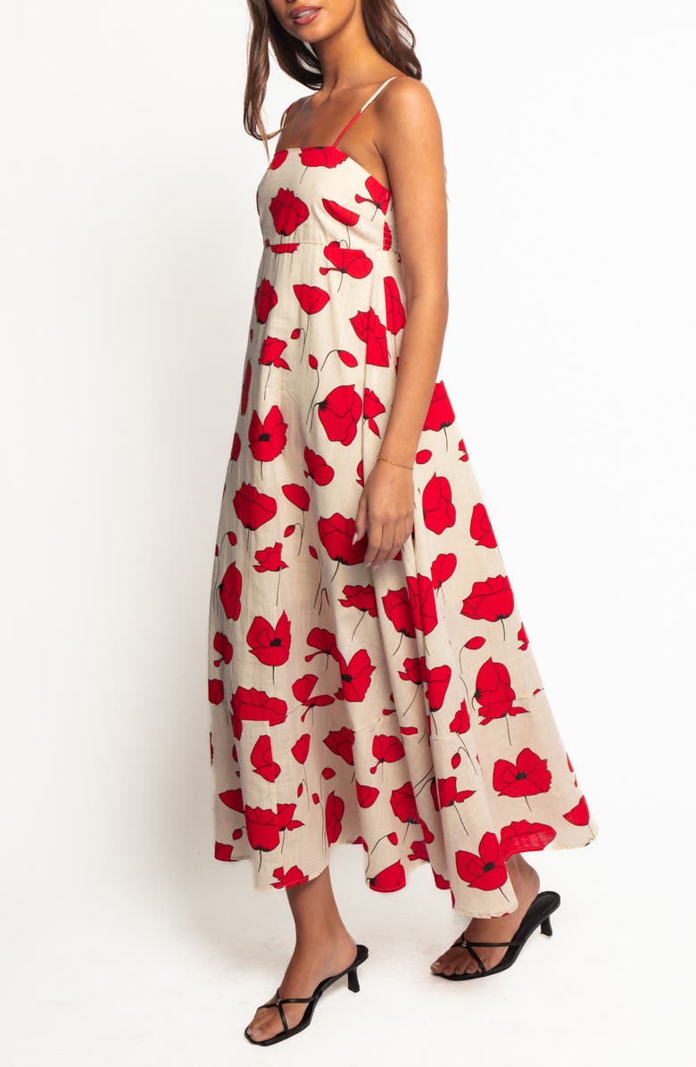Petal & Pup Brea Floral Cotton Maxi Sundress, Alternate, color, Poppy