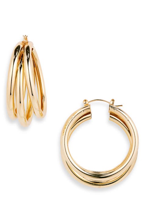 3-Row Hoop Earrings