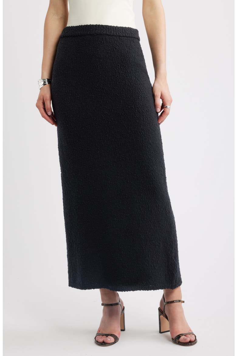 Bouclé Sweater Skirt, Main, color, BLACK