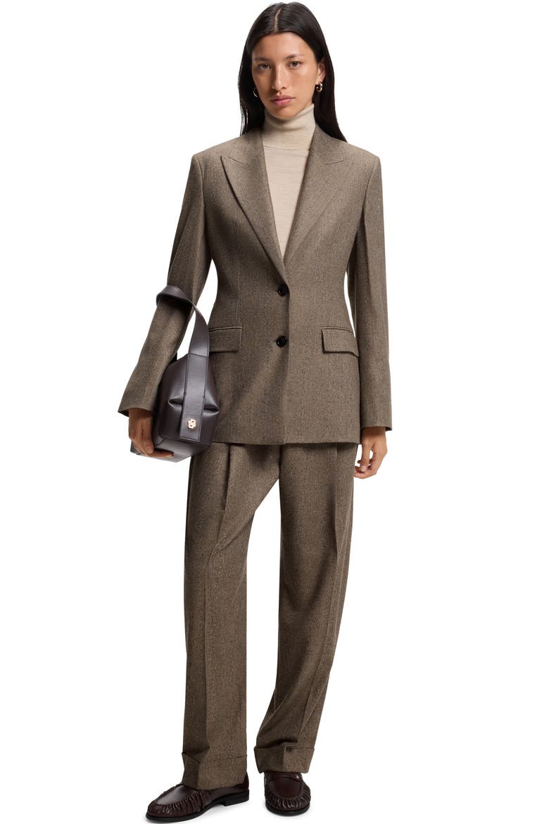 Jonahsa Slim Fit Peak Lapel Blazer, Alternate, color, BEIGE MELANGE STRIPE