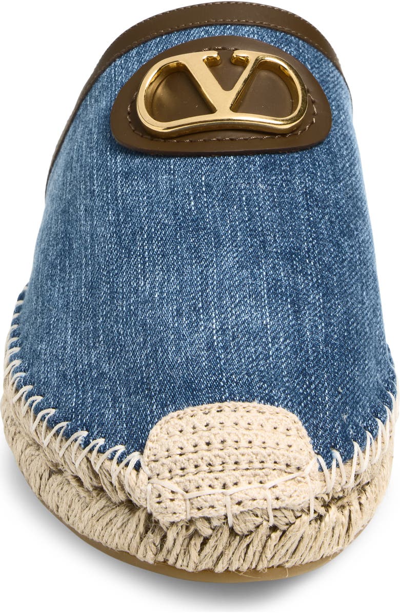 Valentino Garavani VLOGO Denim Espadrille Mule, Alternate, color, Denim