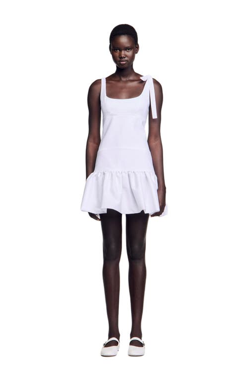Sandro Lolita Mixed-media Mini Dress In White