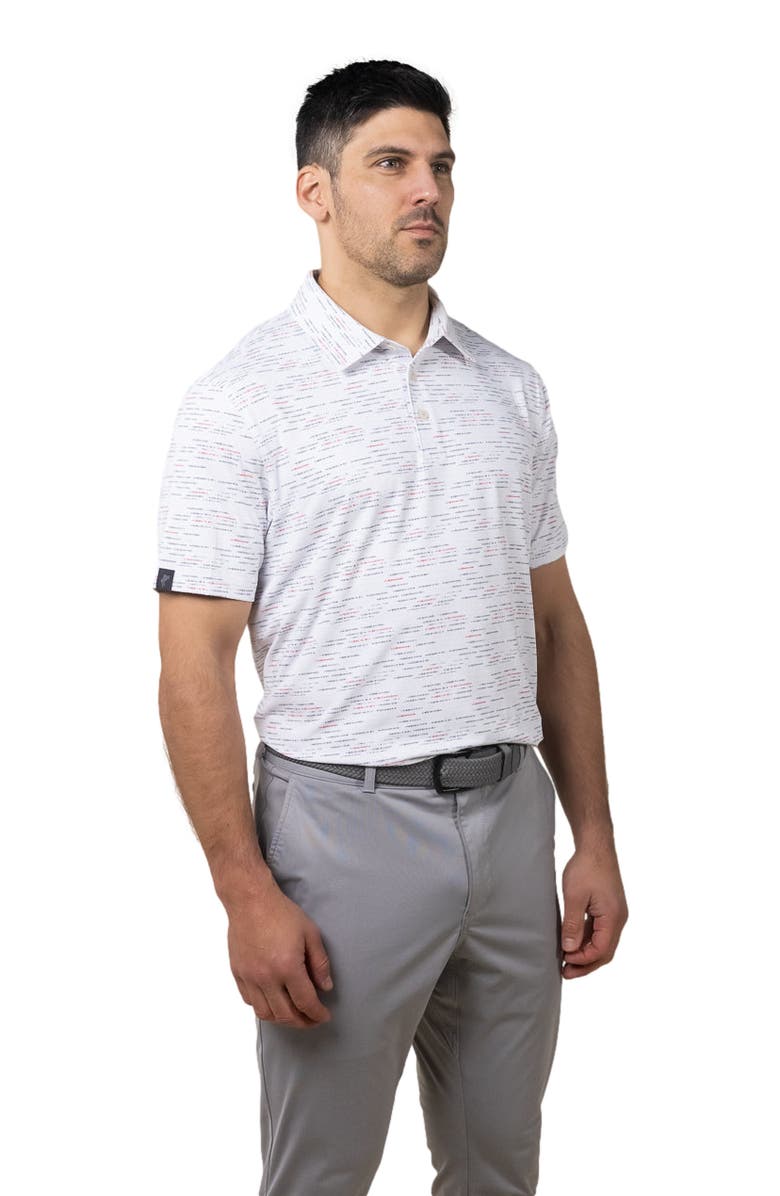 ASHWORTH GOLF Matrix Polo, Alternate, color, White/Core Red
