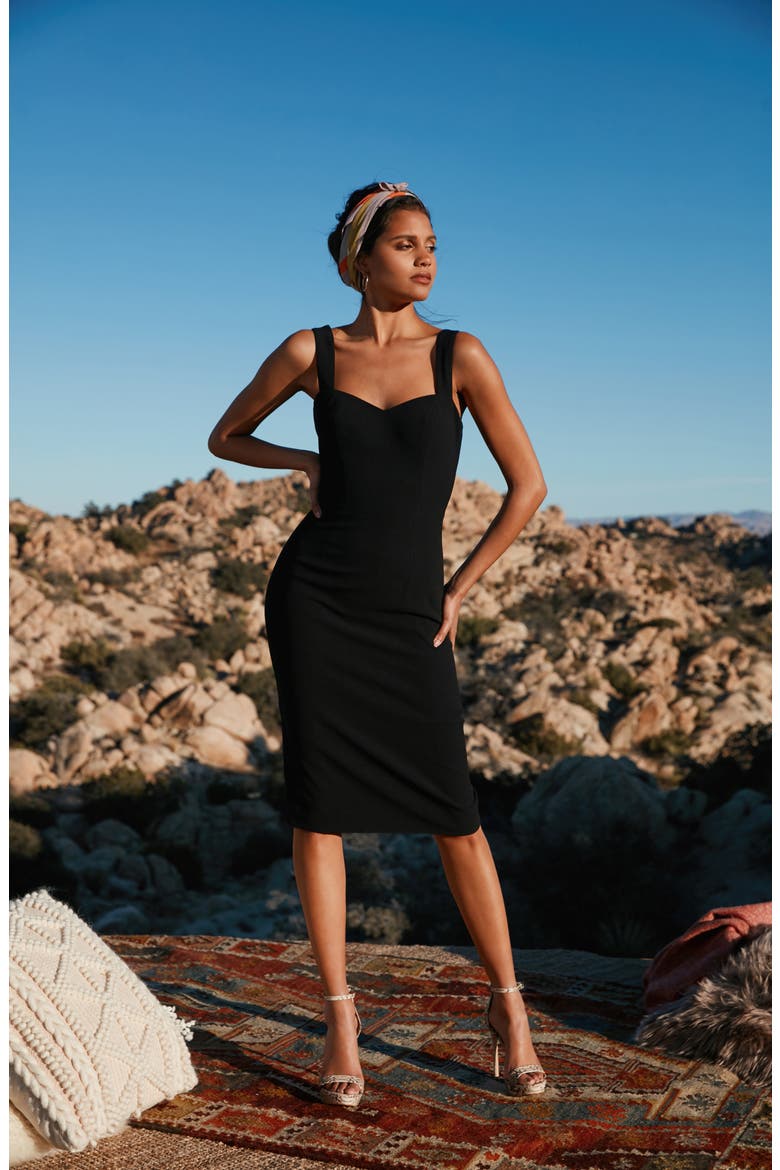 Nicole Sweetheart Neck Cocktail Dress, Alternate, color, BLACK