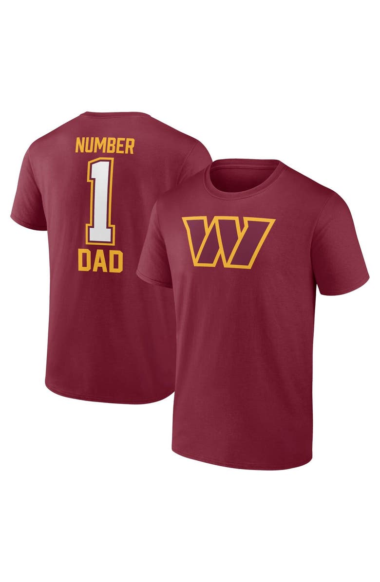 FANATICS Men's Fanatics Branded Burgundy Washington Commanders Father's Day T-Shirt, Main, color, 