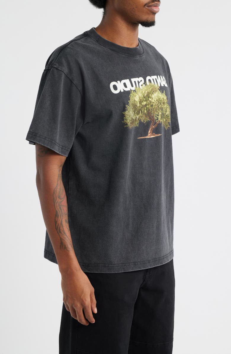 SANTO STUDIO Olive Tree Graphic T-Shirt, Alternate, color, Vintage Black