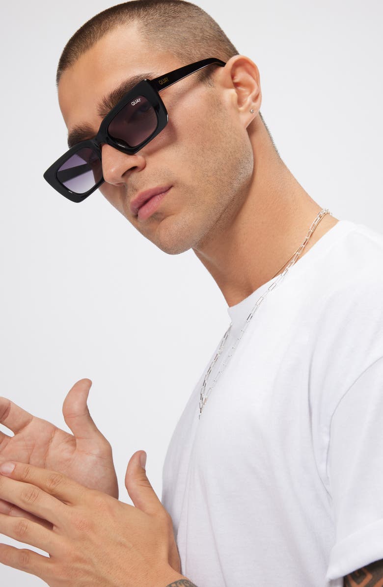 QUAY The DL 34mm Sqaure Gradient Sunglasses, Alternate, color,