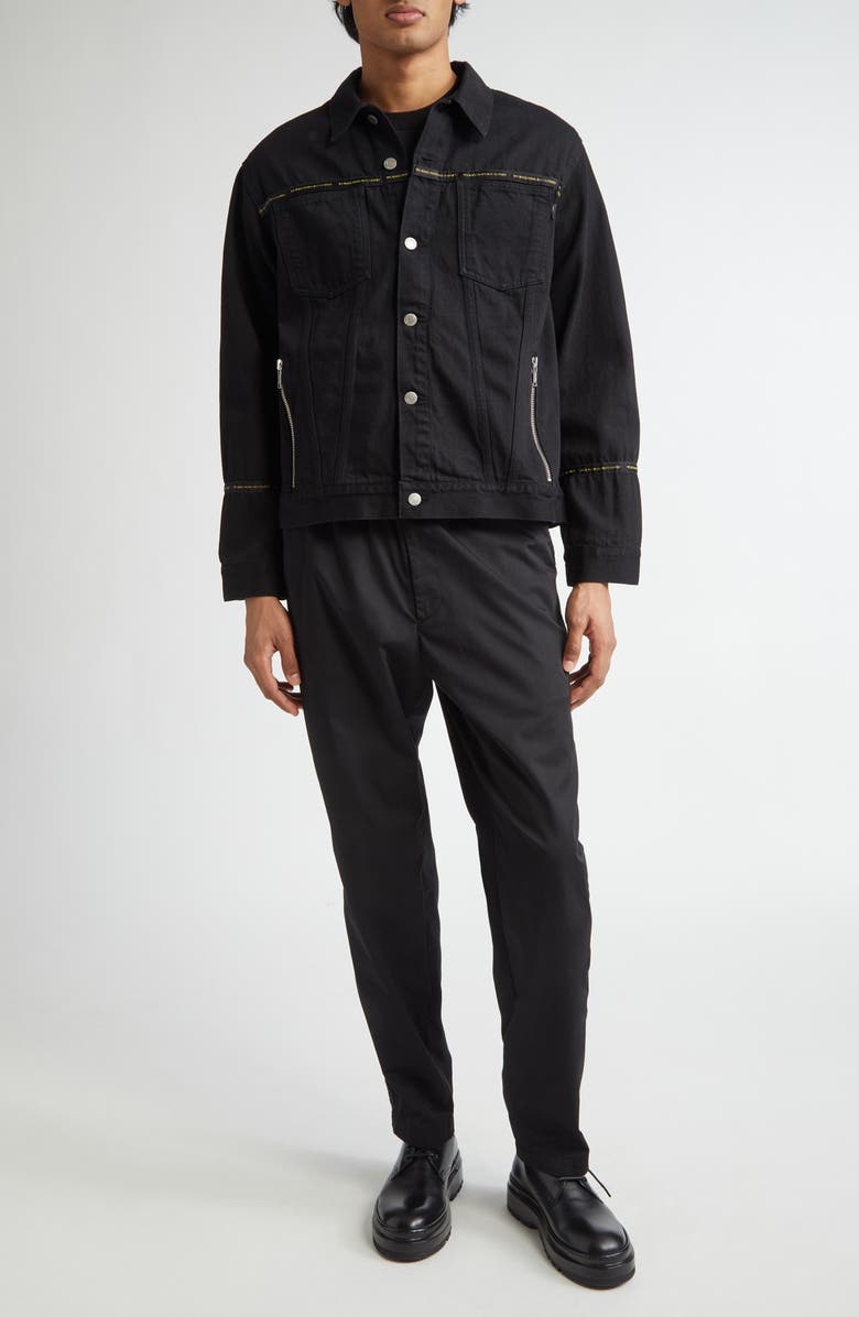 Undercover Embroidered Tape Trucker Jacket, Alternate, color,