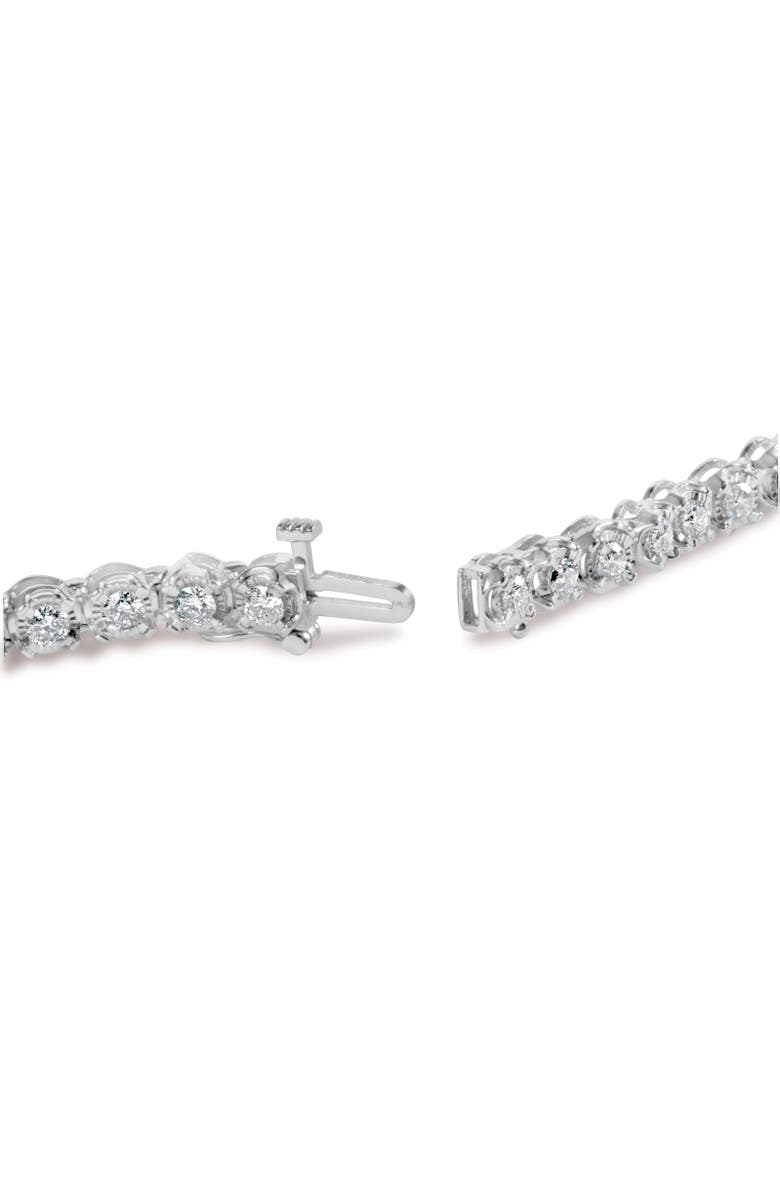 Haus of Brilliance 10K White Gold 3.00 Cttw Miracle Set Diamond Bezel Link Style Tennis Bracelet, Alternate, color, White