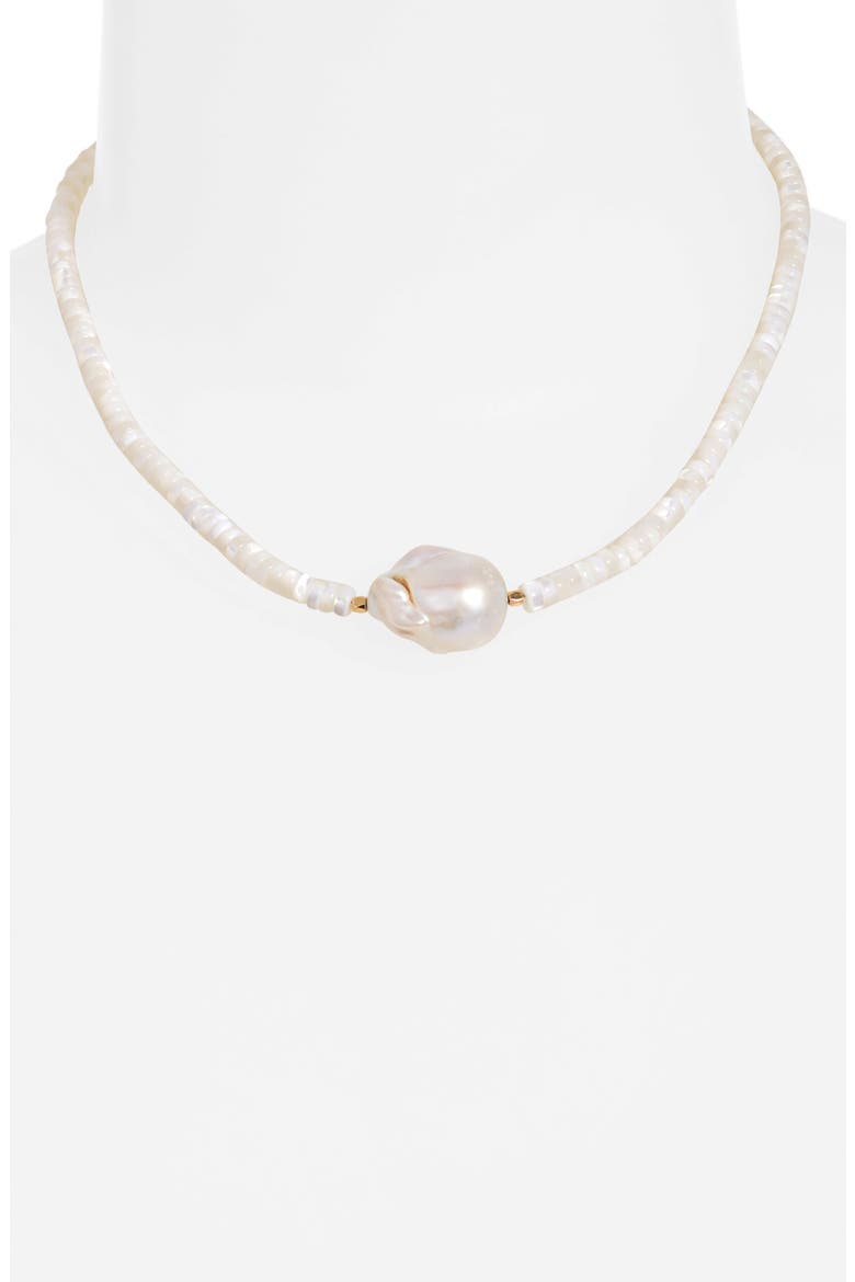 Amalfi Baroque Freshwater Pearl Necklace, Alternate, color, WHITE