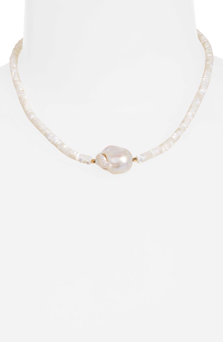 FRASIER STERLING Amalfi Baroque Freshwater Pearl Necklace, Alternate, color, 