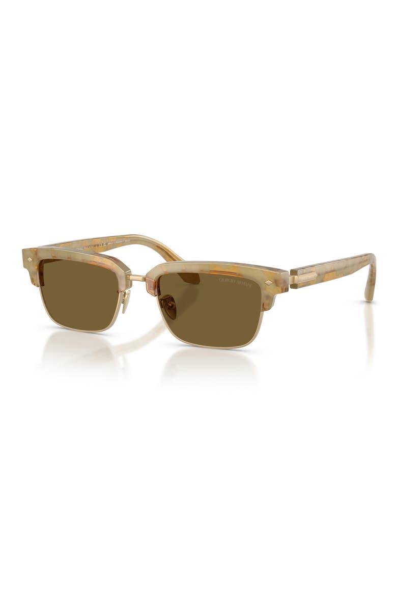 52mm Rectangular Sunglasses, Alternate, color, YELLOW HAVANA / DARK BROWN