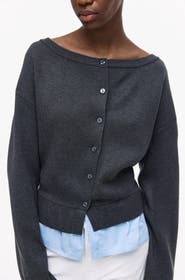 H&M Layered Off-the-shoulder Cardigan