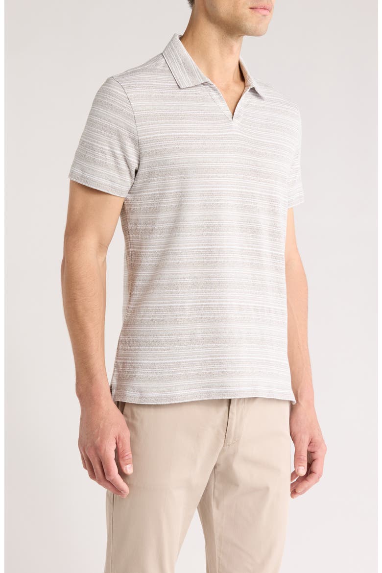Duval Stripe Johnny Collar Polo, Alternate, color, TAN