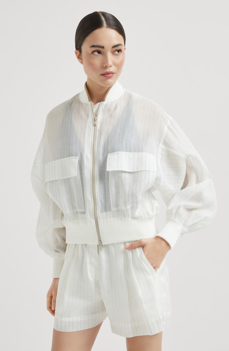 Brunello Cucinelli Bomber jacket with monili, Alternate, color, 