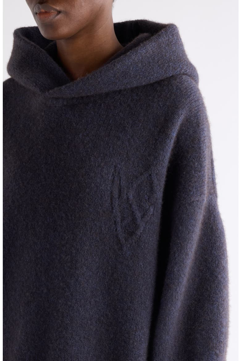 Krisp Layered Yak Hair & Alpaca Blend Sweater Hoodie, Alternate, color, GRAPHITE GREY