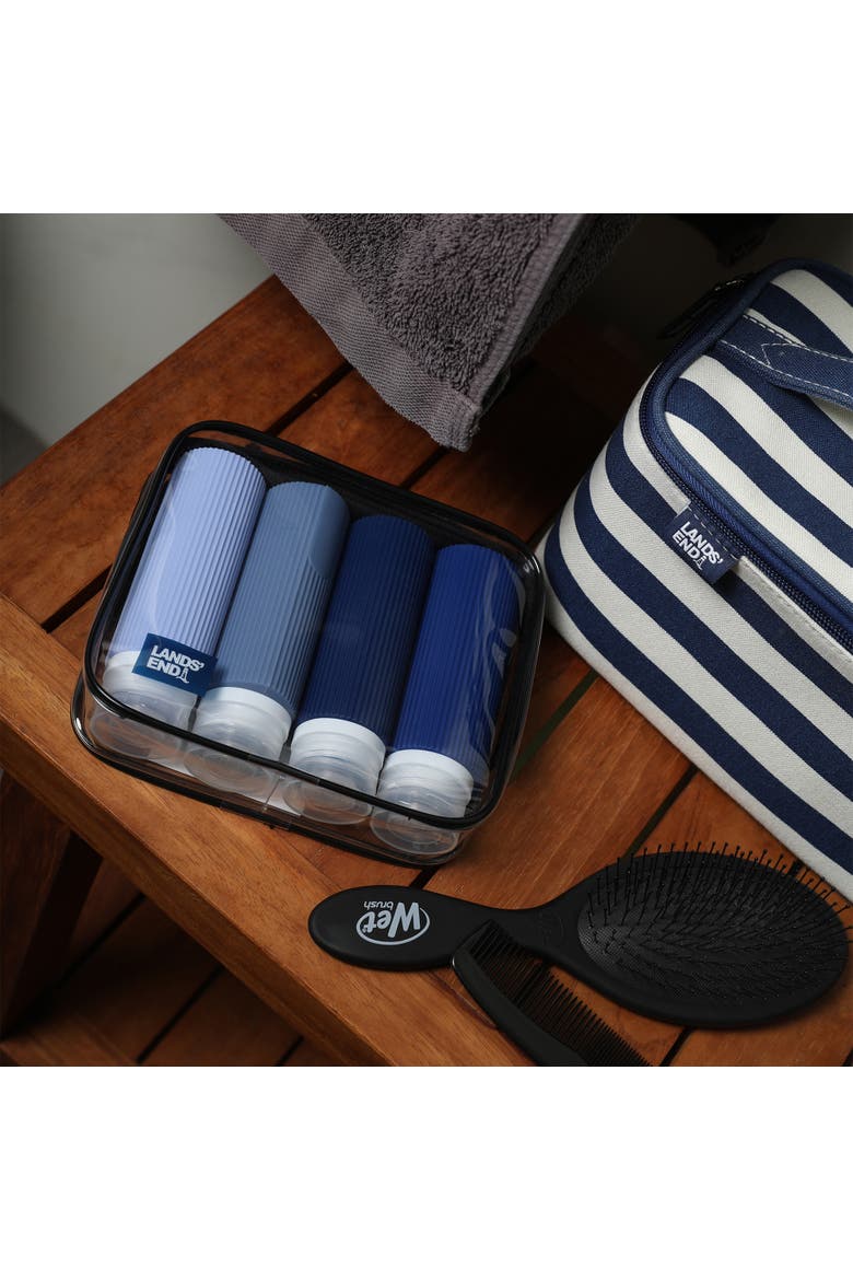 Travel Bottle Set 3-Piece, 90 ML Travel Size Silicone Travel Bottles with Clear Container Bag, Alternate, color, Navy