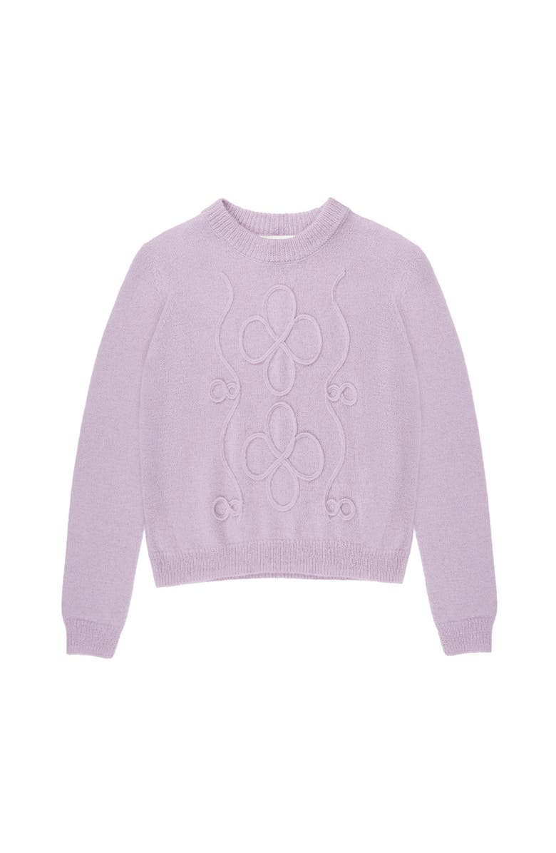 Ro&Zo Long Sleeve Applique Knit Jumper, Alternate, color, Lilac