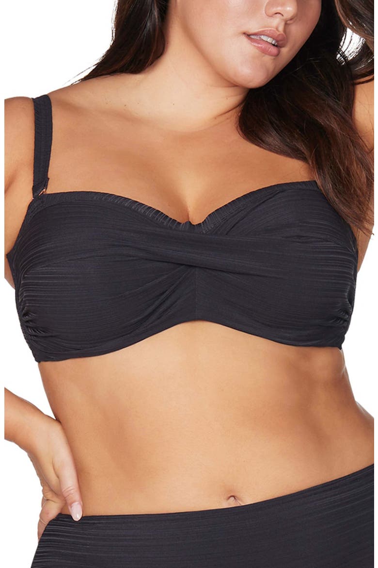 Aria Botticelli D- & DD-Cup Underwire Bikini Top, Main, color, BLACK