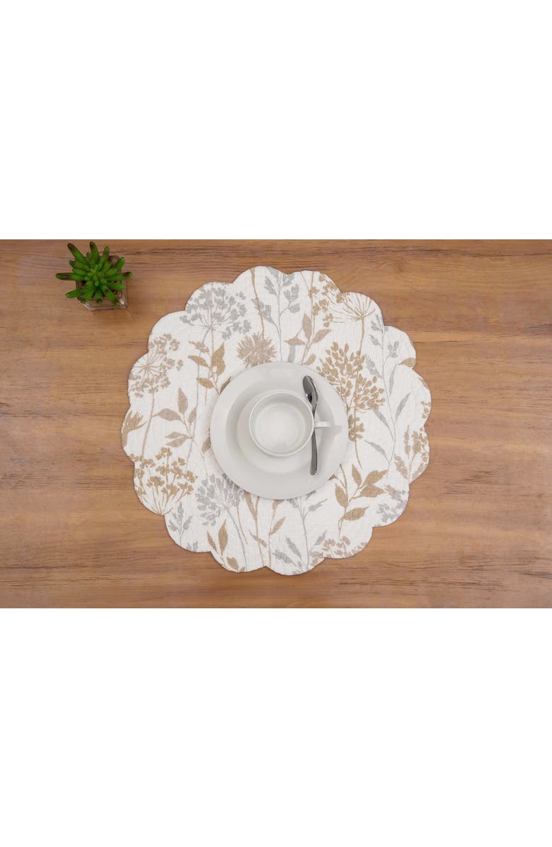 C&F Home Carmella Fields Round 100% Cotton Set of 6 Placemats 17", Alternate, color, Gold