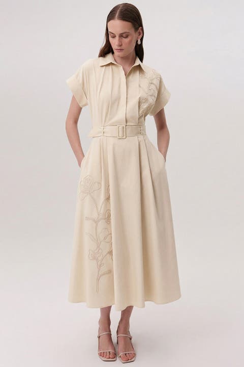 Kelsie Short Sleeve Midi Shirt Dress