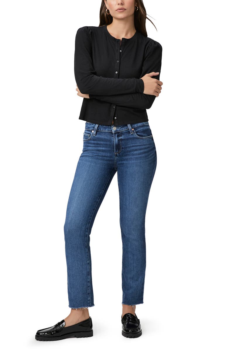 PAIGE Amber Raw Hem Straight Leg Ankle Jeans, Alternate, color, 