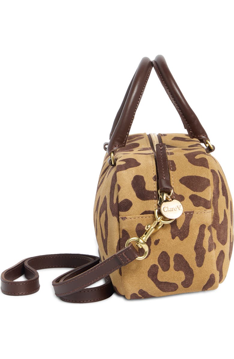 Clare V. Petite Claudine Suede Crossbody Bag, Alternate, color, Lark/ Brown