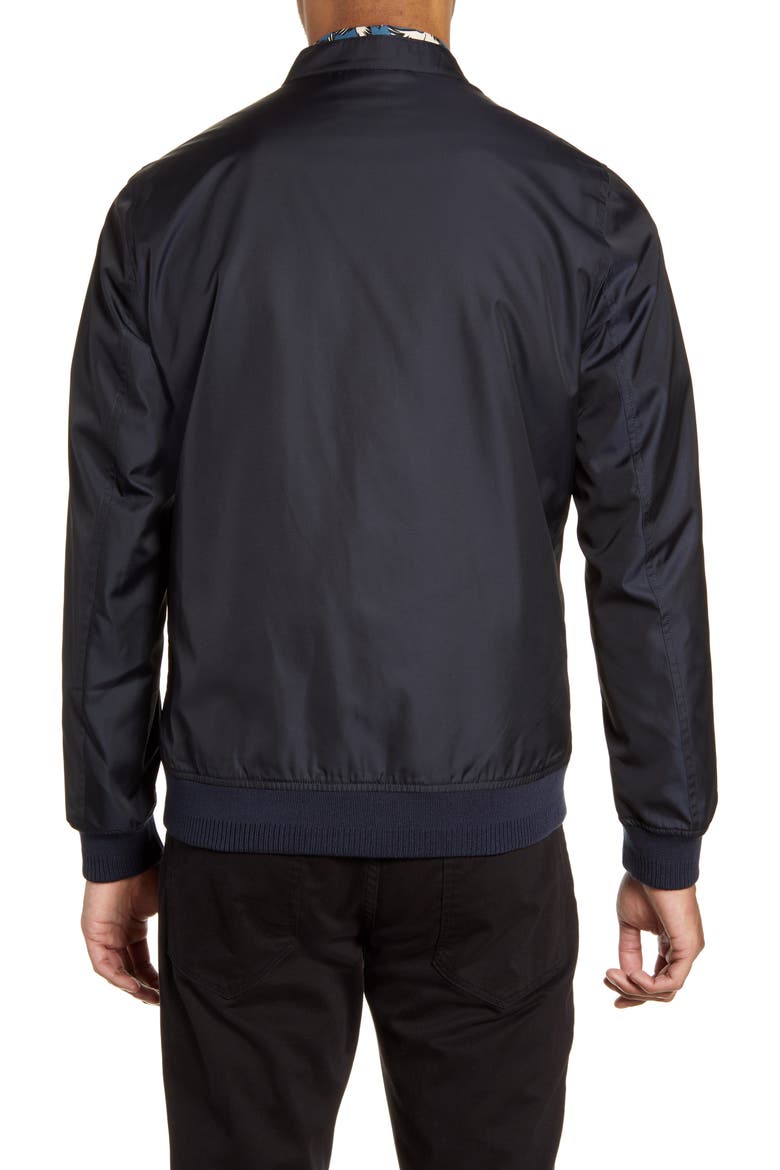 Horwod Semi Plain Nylon Bomber, Alternate, color, NAVY