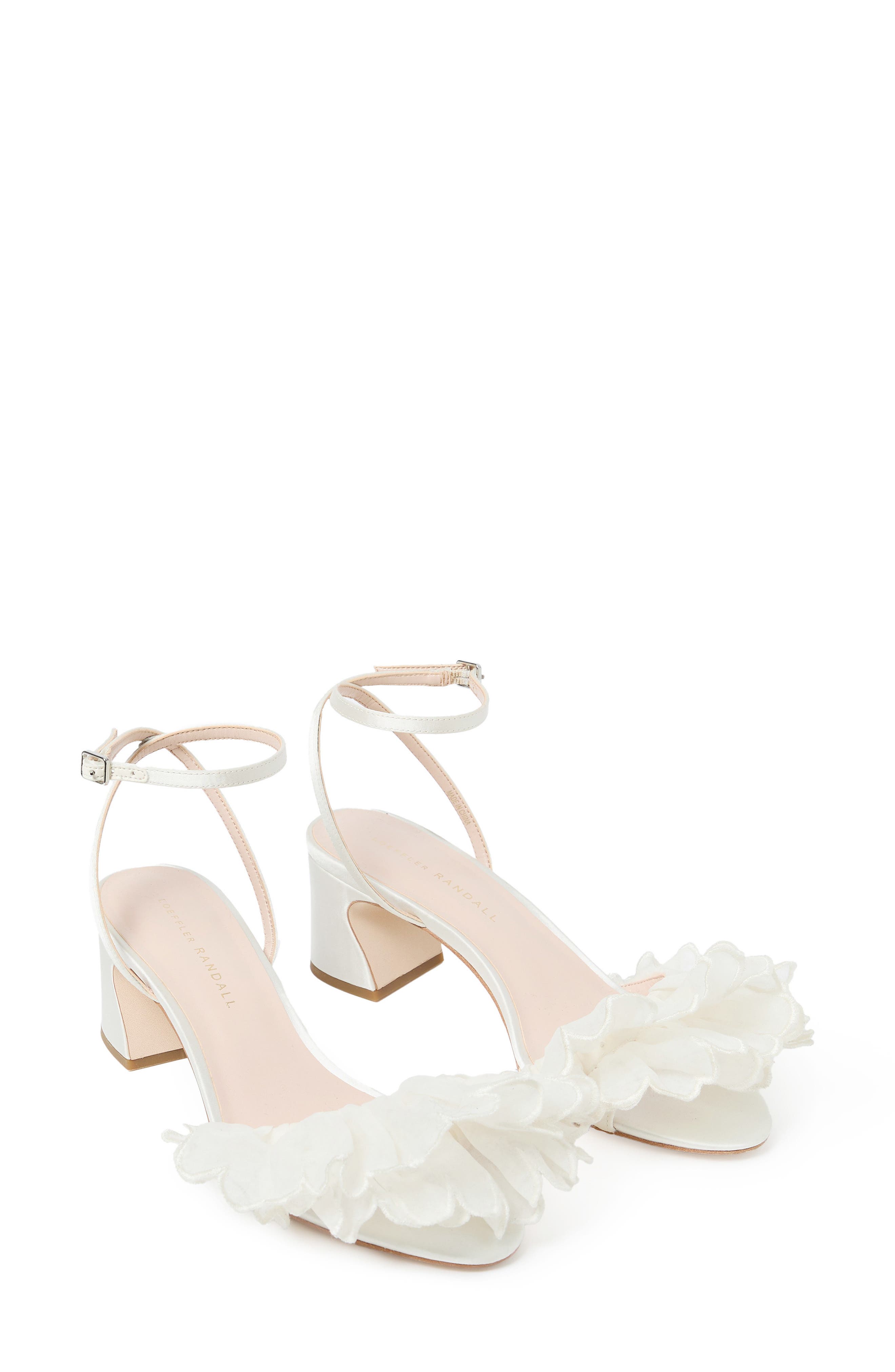 Loeffler Randall Aria Scalloped Ruffle Sandal, Alternate, color, Pearl