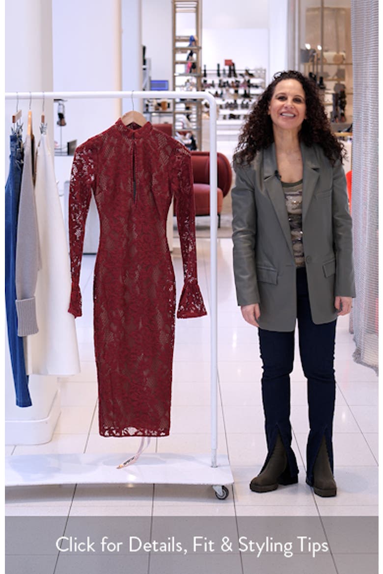 Pierette Cutout Detail Long Sleeve Lace Body-Con Dress video