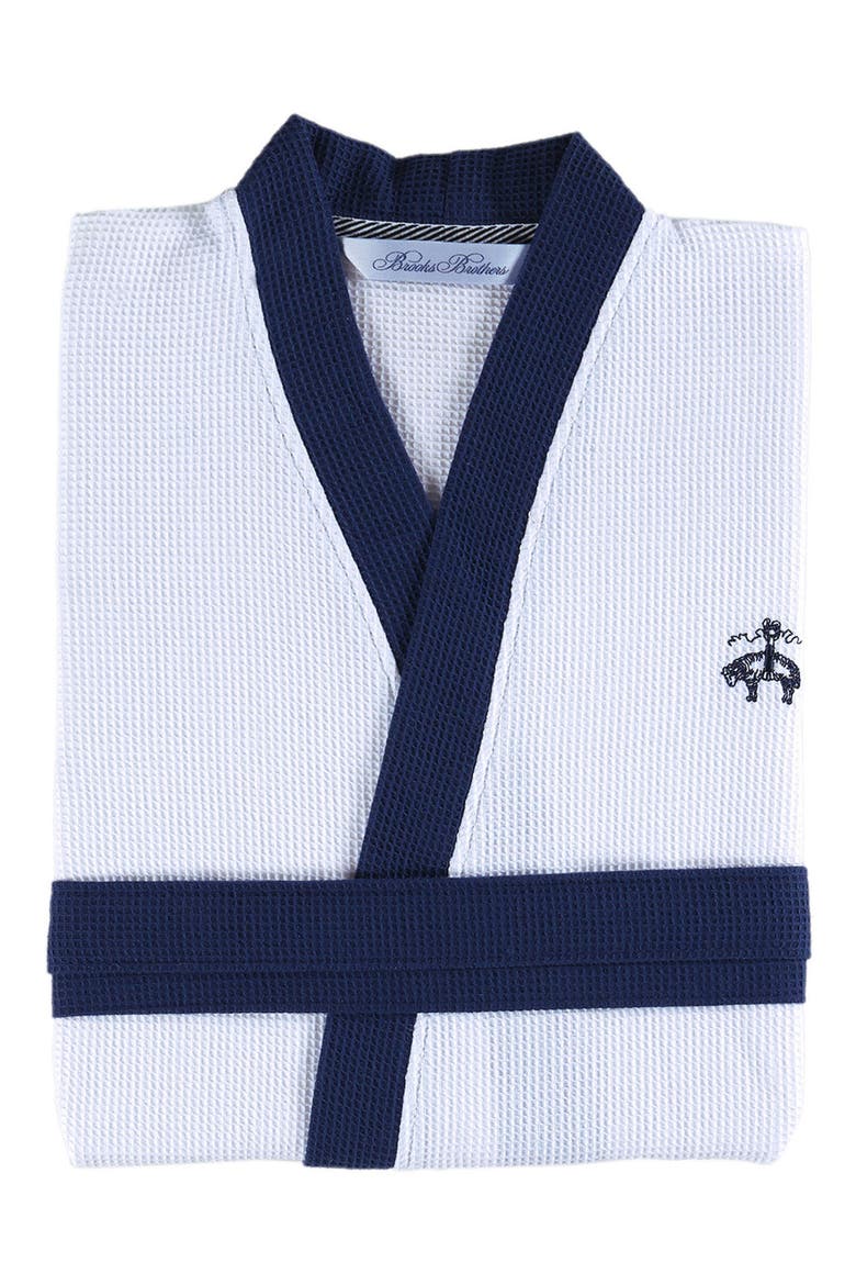 Waffle Turkish Cotton Robe, Alternate, color, WHITE