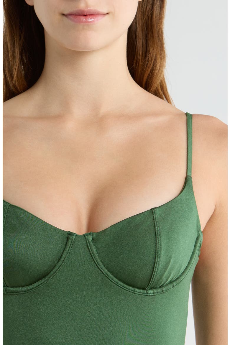 Malia Shine Underwire One-Piece Swimsuit, Alternate, color, GREEN