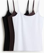 H&M 3-pack Cotton Strappy Tops