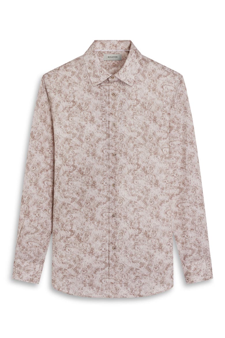 Julian Shaped Fit Paisley Button-Up Shirt, Alternate, color, COBBLESTONE