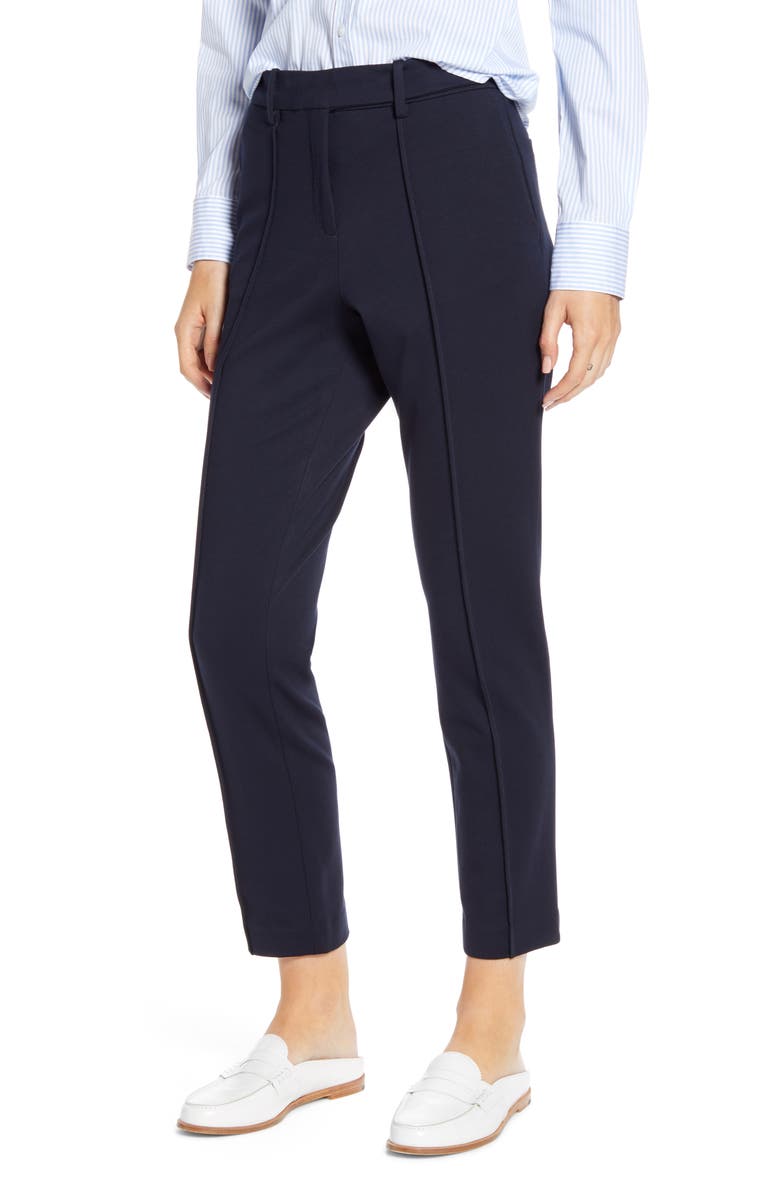 Tommy Hilfiger Slim Pintuck Seam Ponte Trousers, Main, color, 