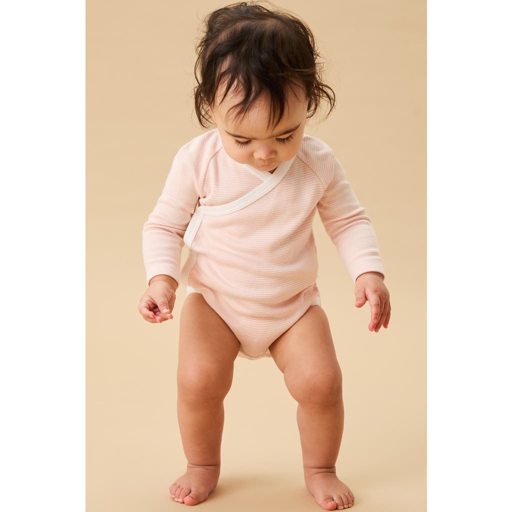 Mori Long Sleeve Kimono Bodysuit In Pink