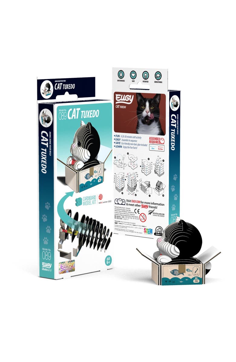 Eugy Puzzles Cat - Tuxedo 3D Puzzle, Main, color, NO COLOR