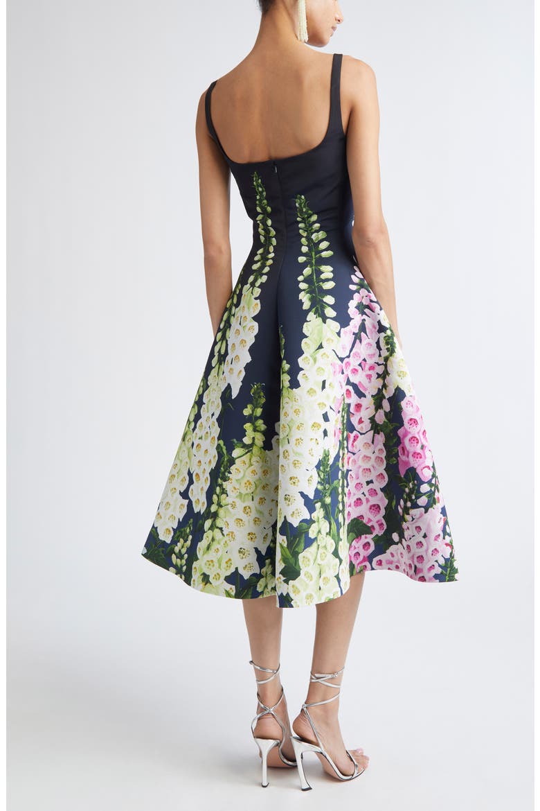 Foxglove Dégradé Faille Fit & Flare Dress, Alternate, color, NAVY MULTI