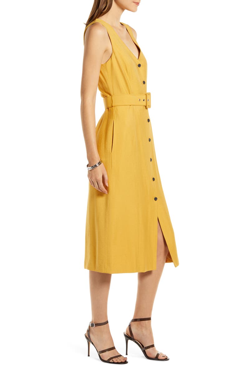 Something Navy Sleeveless Button-Up Midi Dress, Alternate, color, 
